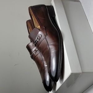 Gene Bendi brown burnished leather horsebit loafers size 46(US 12)